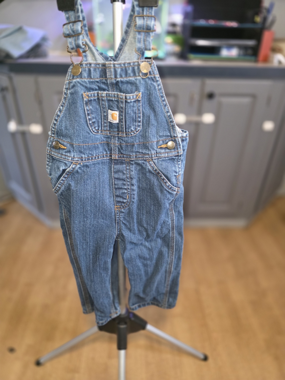 Carhartt Kids' Blue Denim Overalls - Durable Workwear Style